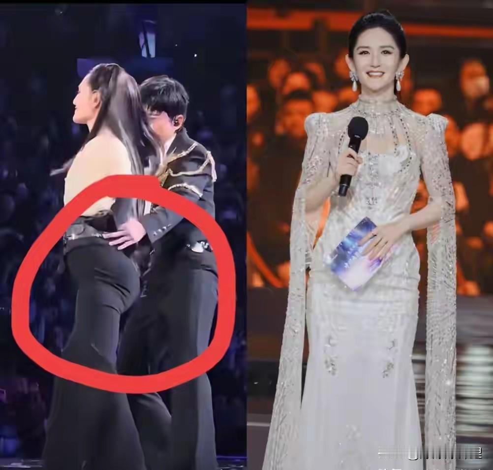 跨年夜都在盯着谢娜的肚子看，真心觉得挺没劲的。人家44岁了，还是三个娃的妈，