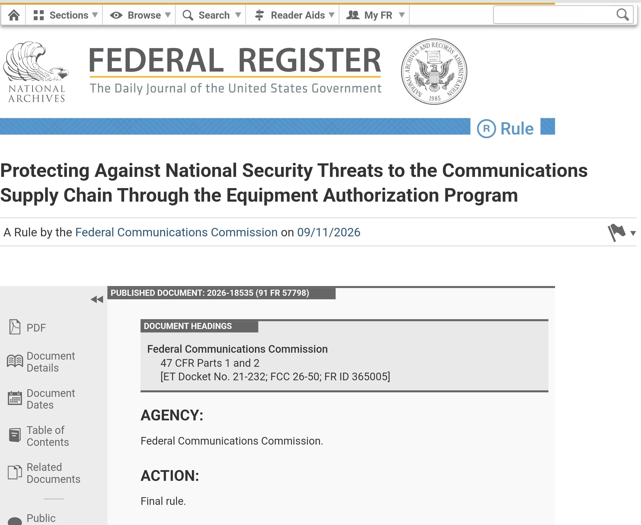 美国联邦通信委员会正式发布了关于通信供应链安全的新规，中际旭创、新易盛、东山精密