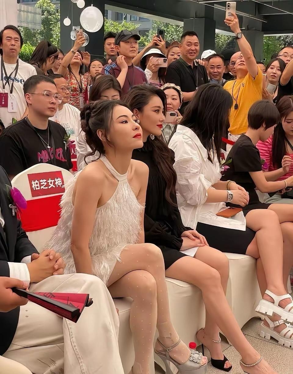 张柏芝张馨予活动现场坐一起，两个美人在一起简直是逆天！