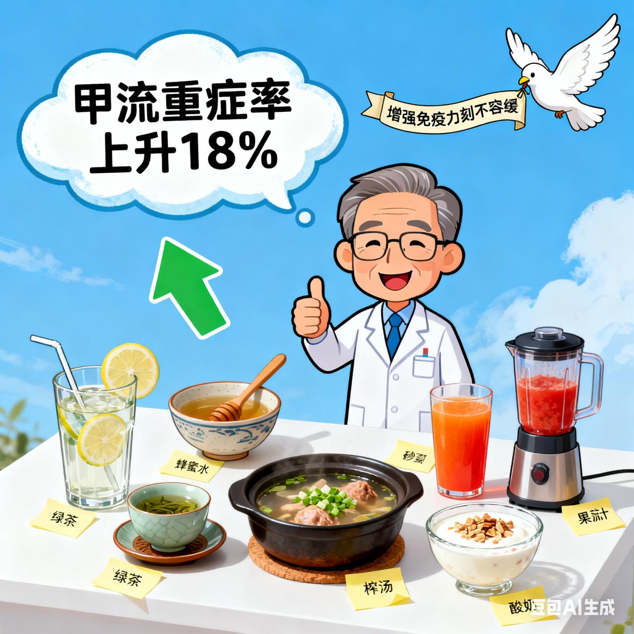 甲流重症率上升18%！钟南山建议6种饮品增强免疫力甲流死亡人数持续上涨？