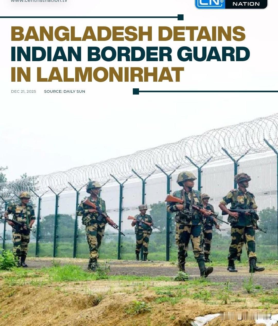 印度士兵在最敏感时期越境孟加拉国，结局自然是被孟士兵当场绑了起来。印方称士兵