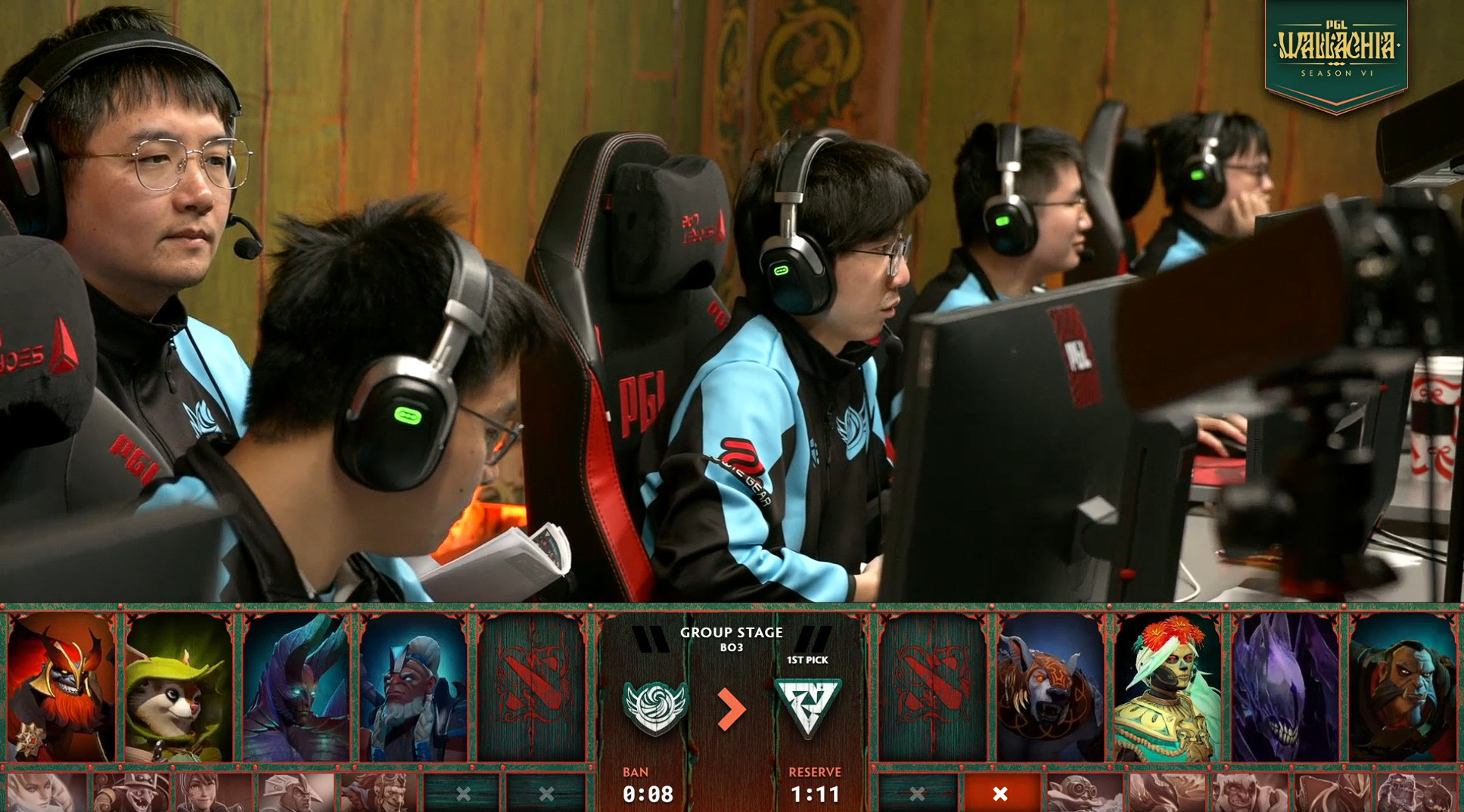 今天中国队第二轮生死战TideboundvsTundra第一局BP已开，战车