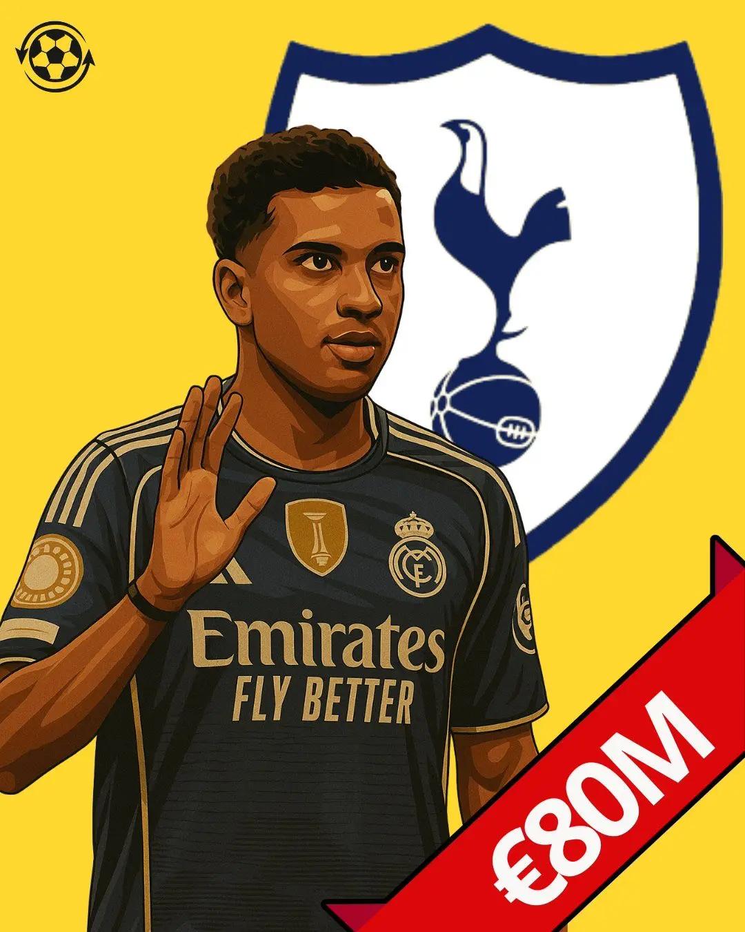 欧洲转会新闻！★真的不值！热刺准备为皇马前锋罗德里戈报价8000万欧元。★