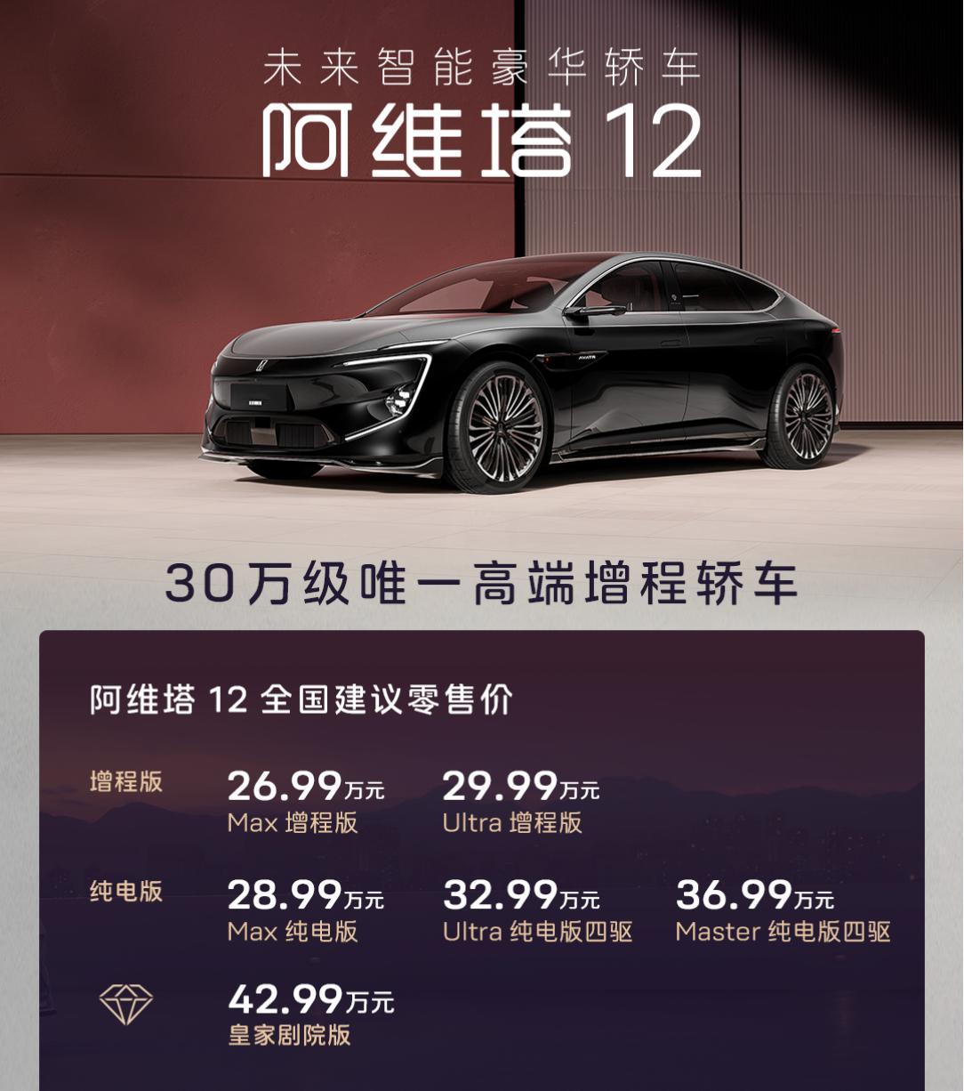 阿维塔现在走量的三款车型：阿维塔11：中大型轿跑SUV，2024年12月双动力焕