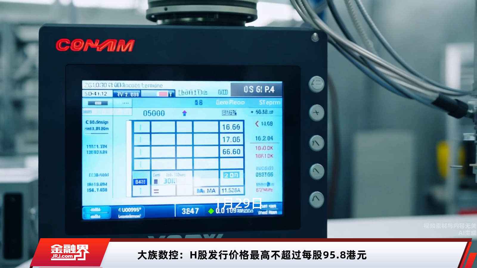 大族数控H股发行价上限95.8港元，溢价超30%