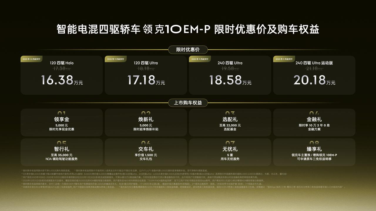 领克之前给10EM-P的预售价订的是19万起，正式上市的「限时价格」直接降了2