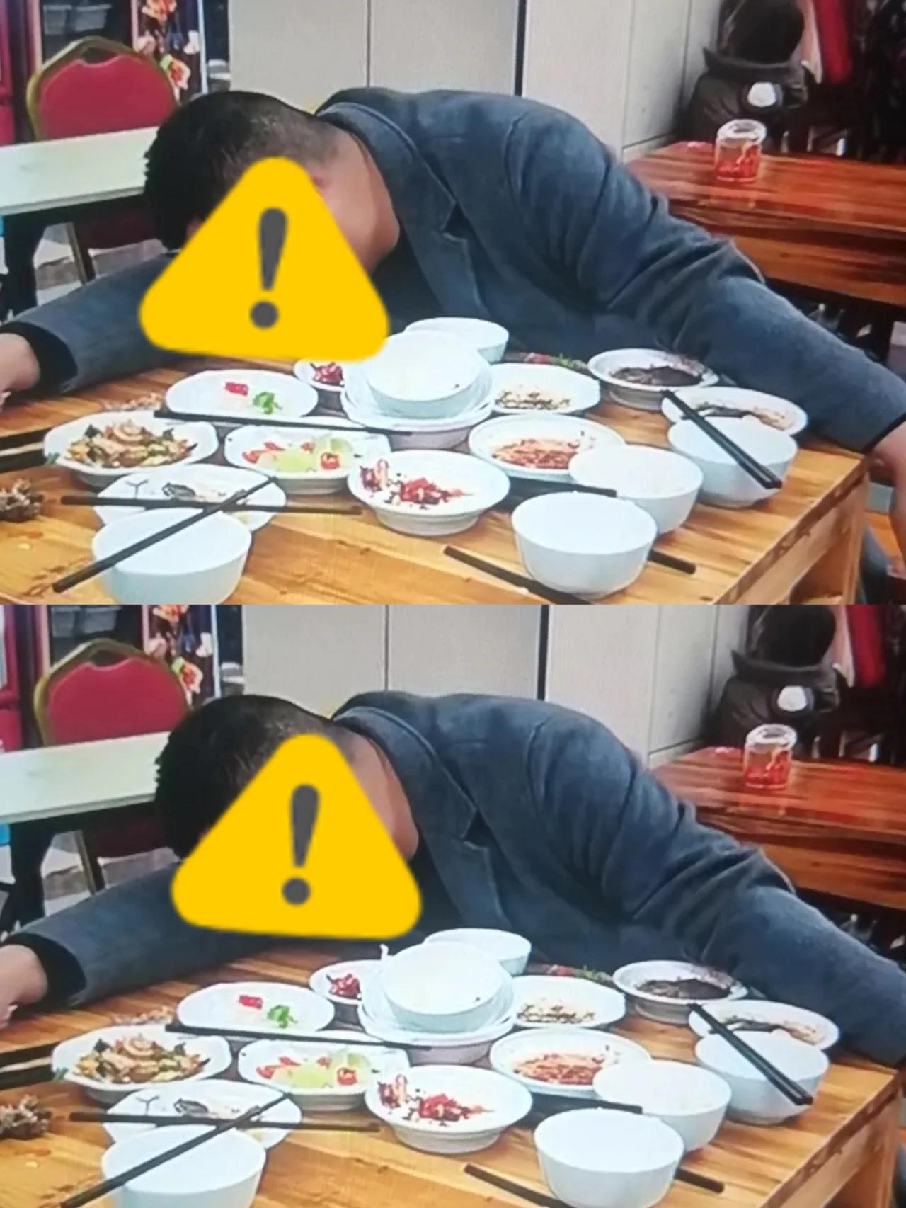 痛心，太快了，男子和家人在饭店吃饭，让家人先出门，自己去结账。可家人刚到门外，回