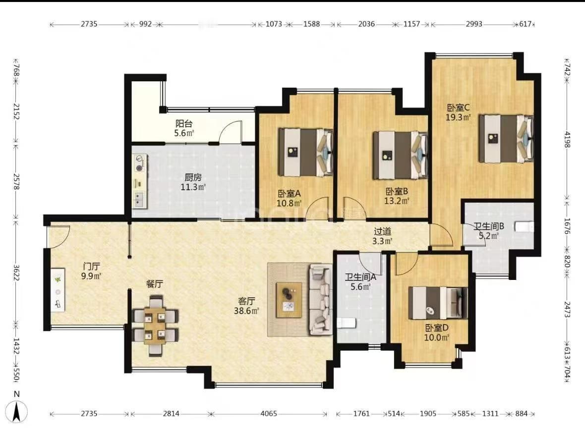 宝安中心区，深业新岸线三期​150平米，仅售995万{急售