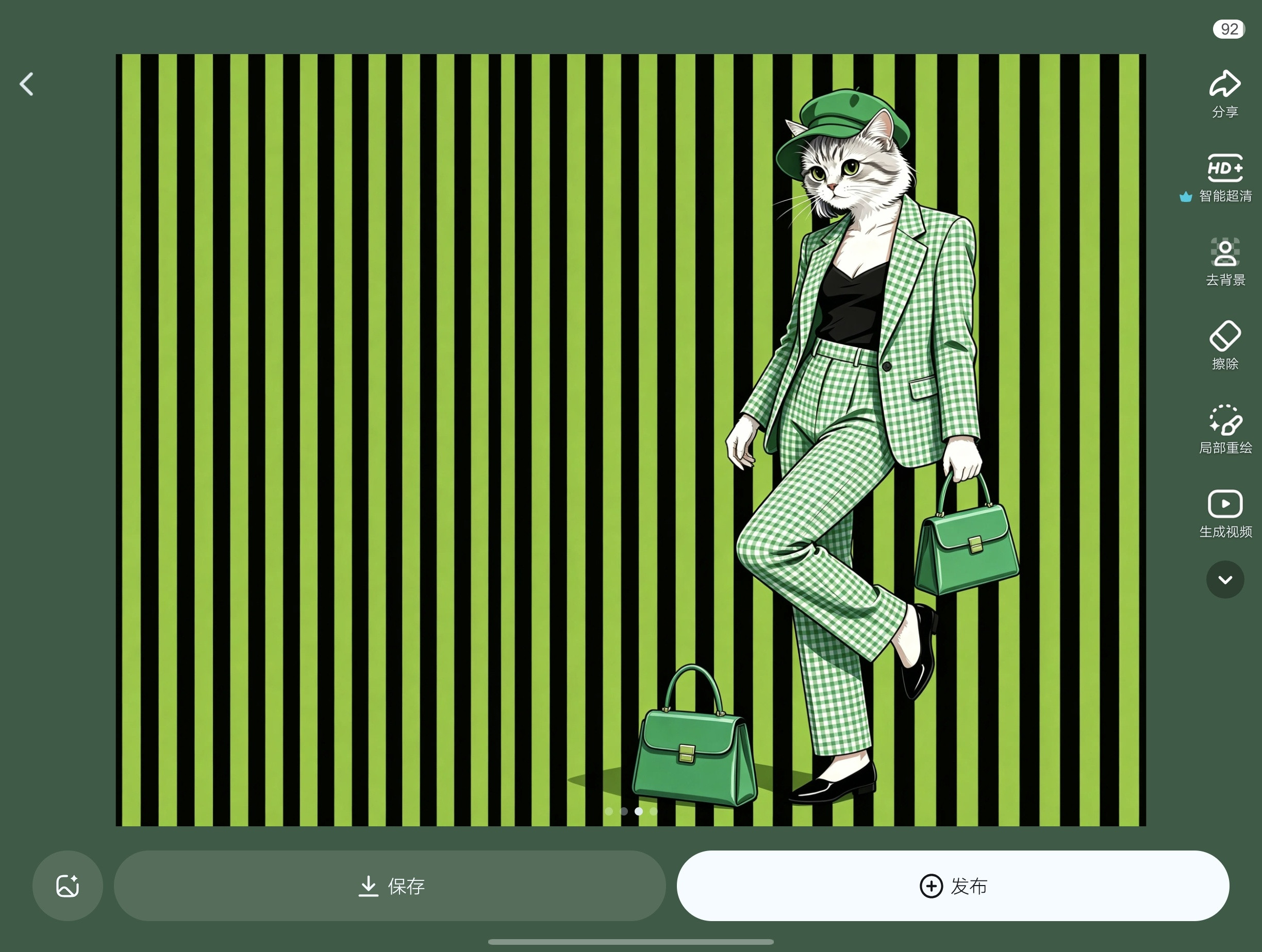 我：把原图中的美女换成一只猫咪AI生成结果：