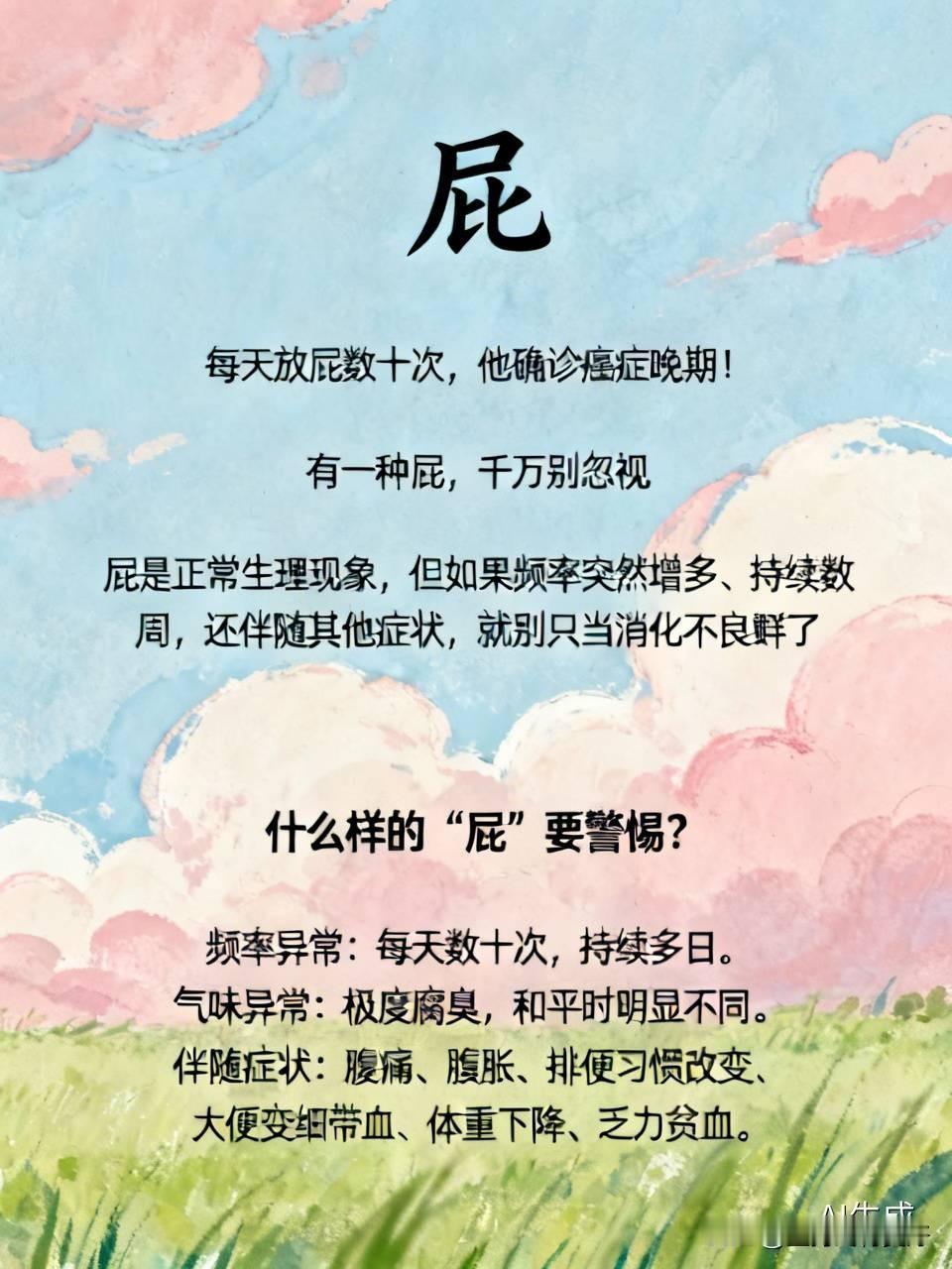 每天放屁数十次，他确诊癌症晚期！有一种屁，千万别忽视放屁是正常生理现象，但如