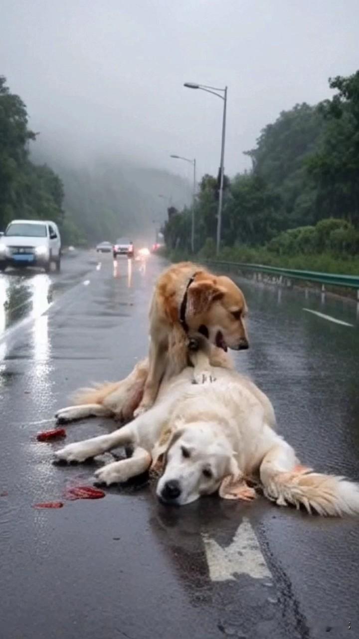 这天是个雨天，两位小哥哥开车去朋友家玩，当他开到一条城乡马路的时候，看到了无比凄