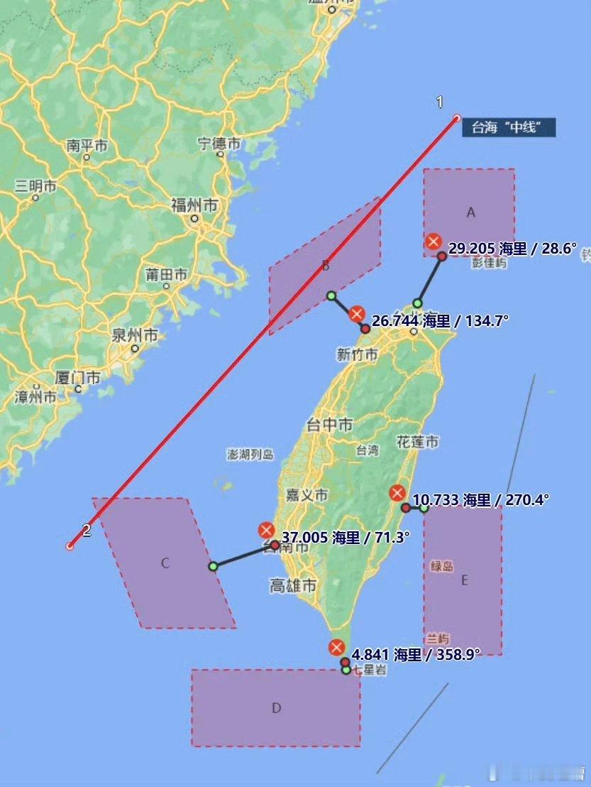 东部战区发布联合演训区示意图前几次围岛，突破的是24海里线，这次围岛，全面进入1