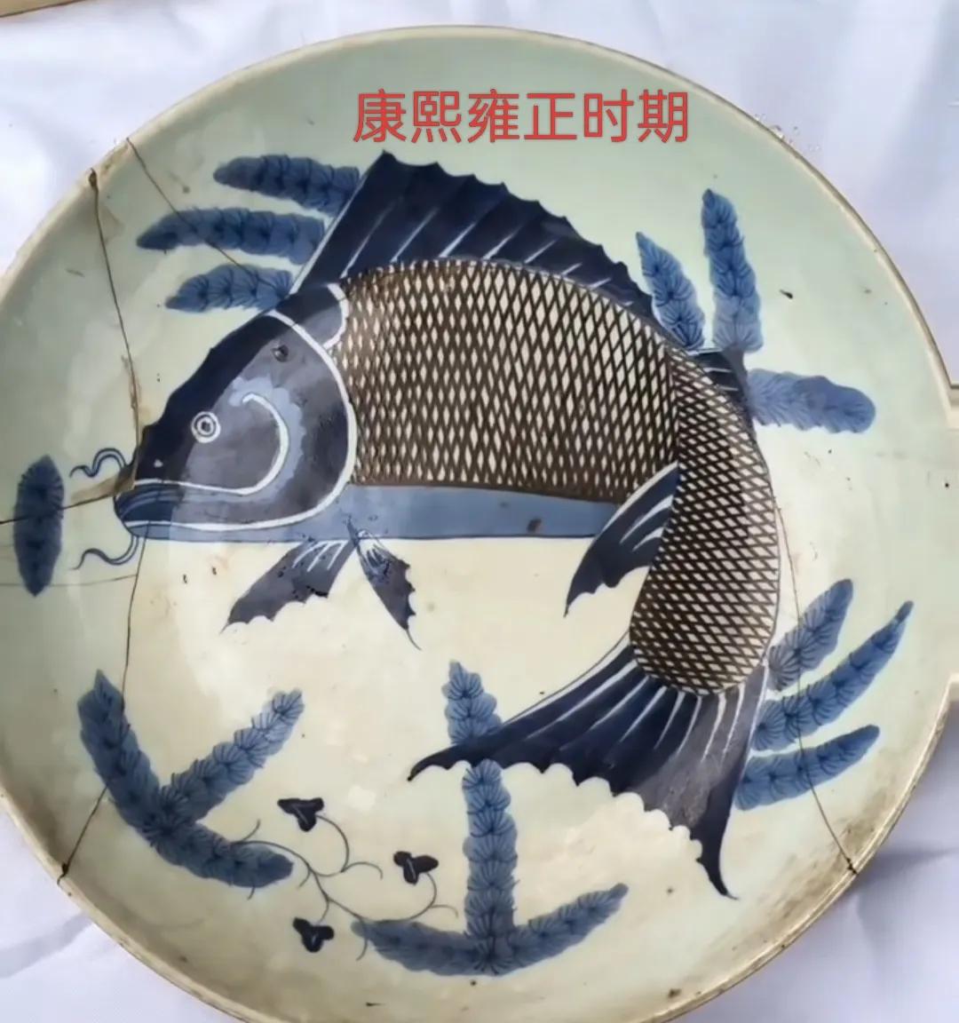 清代瓷器青花釉里红鱼盘断代技巧，瓷器鉴定知识，日常分享。瓷器瓷器鉴定知识王乾