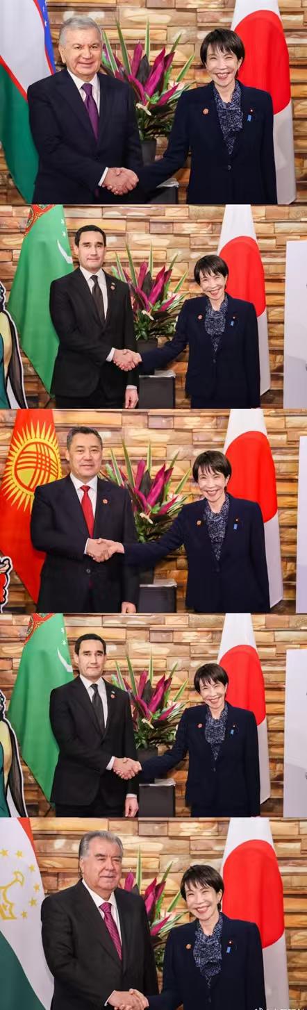 高市早苗给人的感觉就是极其地不自信，不管见谁，不管对方是大国还是小国，她的表情都