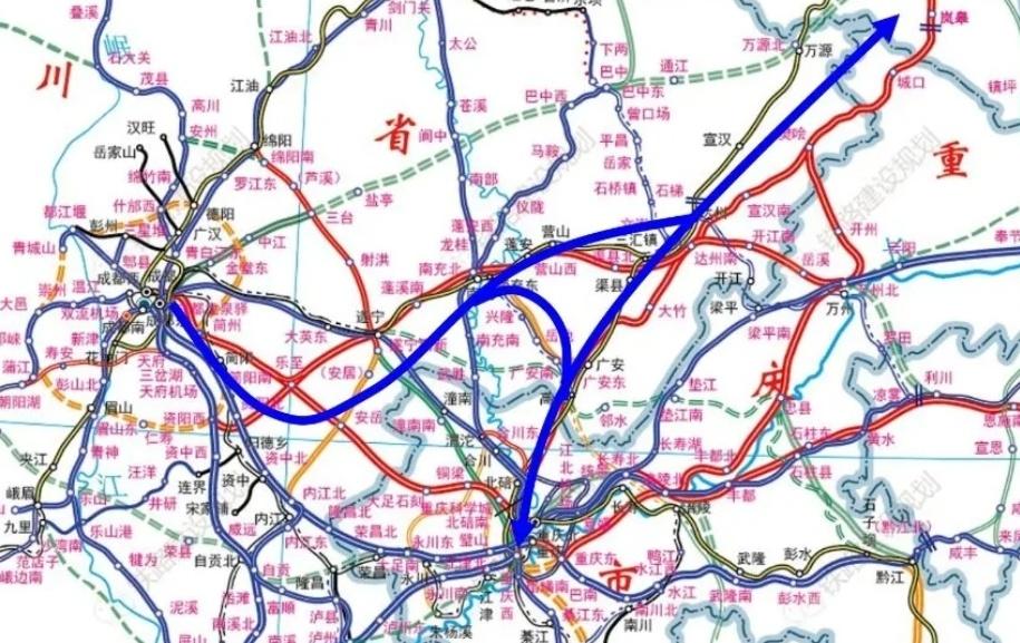 成南达万高铁和西渝高铁是四川目前非常重要的两条高铁，但南广城际很好的把这两条连接
