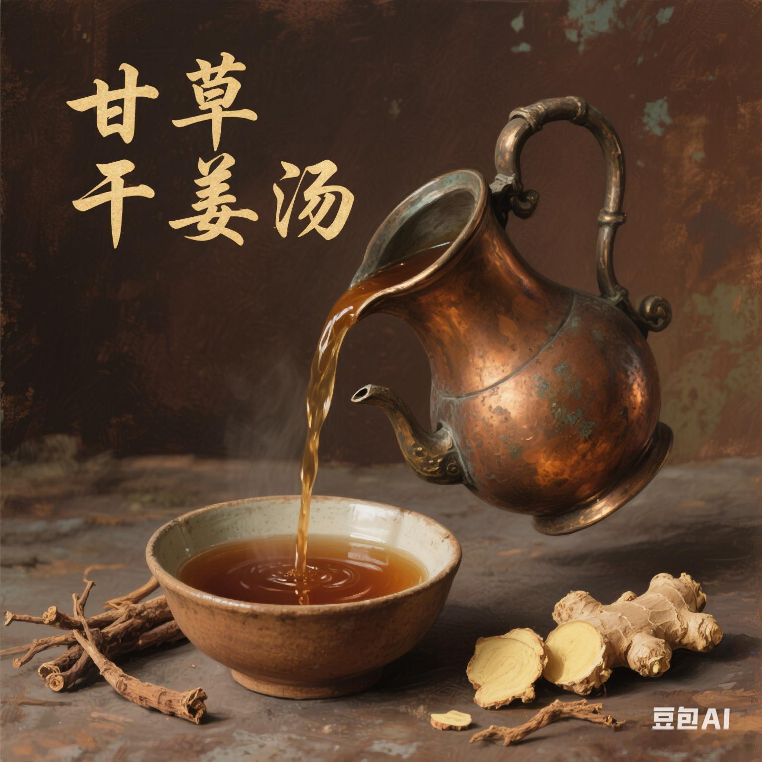 甘草干姜汤是一道经典的中药方剂，其主要功效如下：温中散寒甘草干姜汤中的干姜性