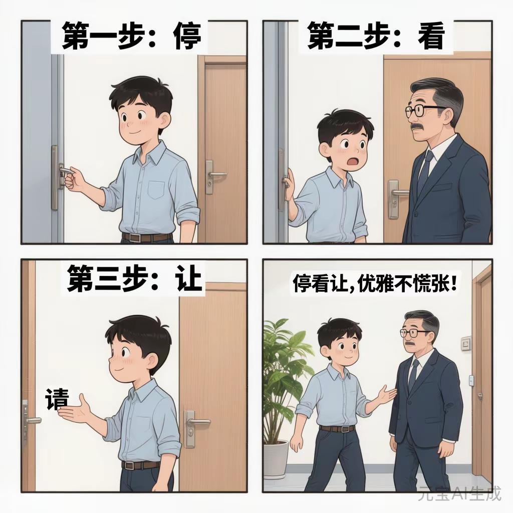 礼让行人。上午出门推门时，一把把金主摁门后啦😊把人家嘴都摁咧了，当时我脑子大大