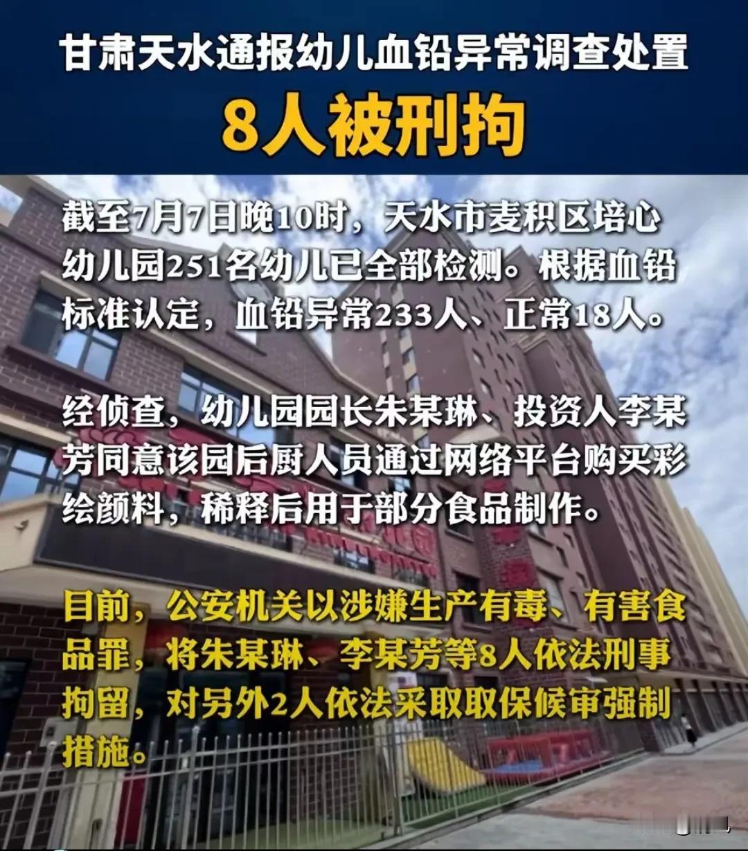 天水幼儿血铅事件都出通报了，可大家心里的疑团却越来越大！通报说幼儿园园长和