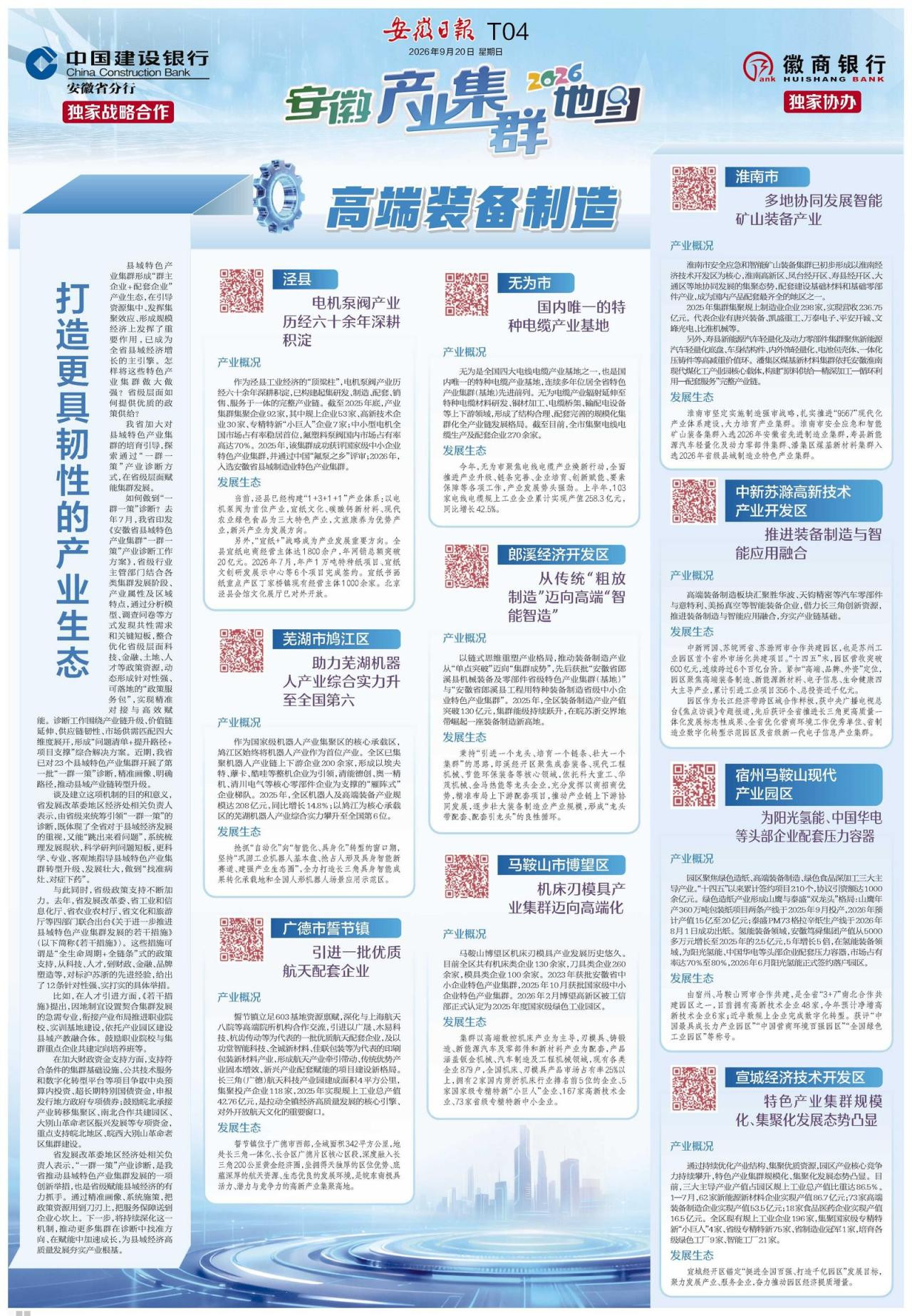 #安徽产业集群地图#【打造更具韧性的产业生态】县域特色产业集群形成“群主企业+配