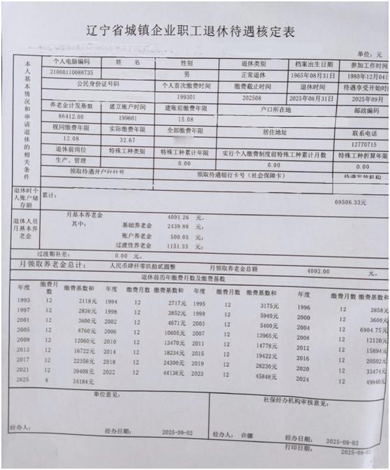 辽宁省工龄的天花板,企业职工奋斗44.75年的退休养老金是什么样的?(解读)