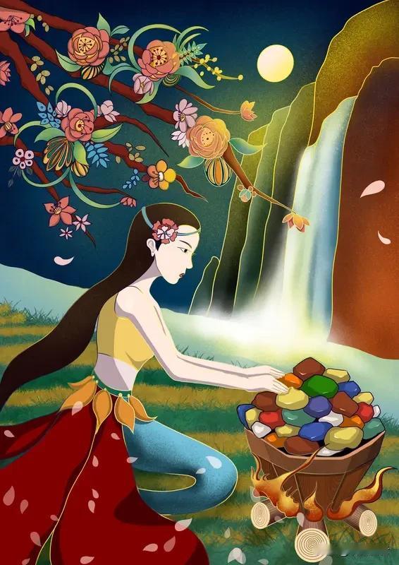 人日节溯源女娲创世神话，正月初七乃人类诞辰之日。相传女娲于初一到初六先后创造六畜