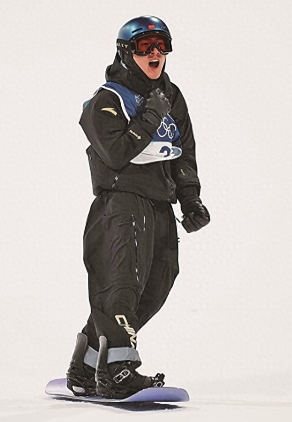 米兰冬奥会单板滑雪男子大跳台预赛在利维尼奥雪上公园举行，经过三轮较量，三名出战的