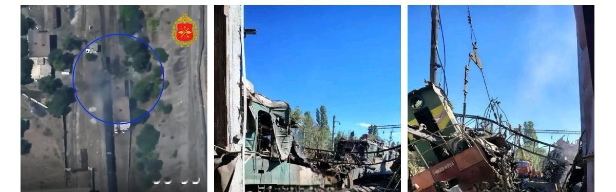俄军袭击乌克兰第聂伯罗州尼古拉耶夫卡地区的两列火车。​​​基辅州，俄军使用