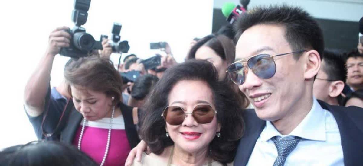 他信出庭由两个女儿和女婿陪伴，唯独他的大儿子潘通泰缺席。不得不说，潘通泰真的是他