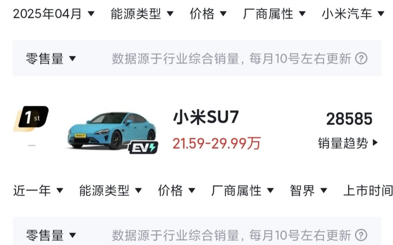 论带货能力，对比SU7和智界S7的销量就知道雷军确实比不上余承东了
