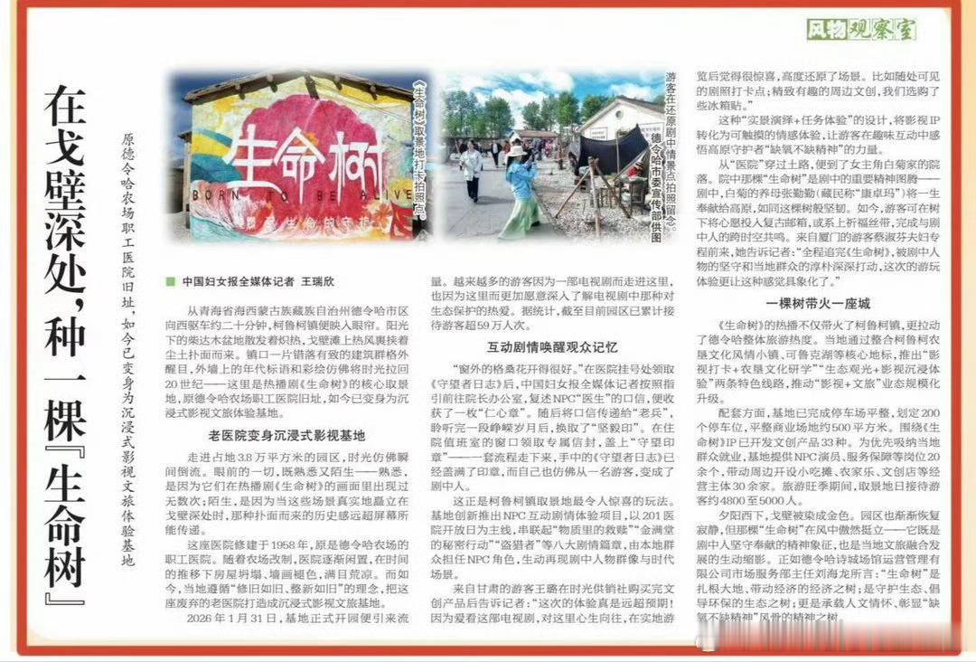 杨紫杨紫白菊杨紫生命树一大早看杨紫生命树又又又登报啦！中国妇女报版面新闻《生命树