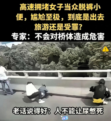 高速上堵车的很厉害，不少女性如厕需求难以解决。陕西有女性因为憋尿的，诱发急性肾盂肾炎。高速上女厕所排