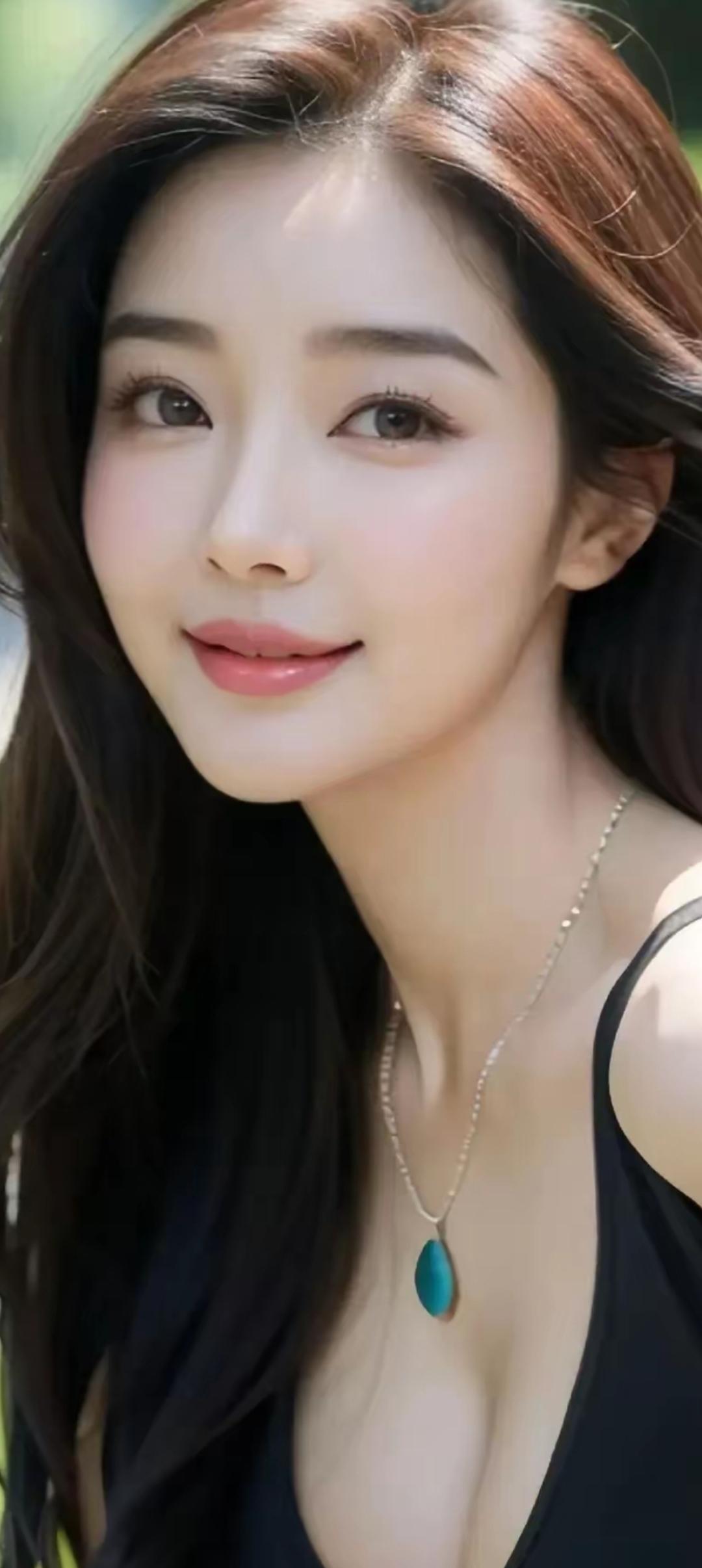阳光下的甜美笑容，蓝宝石项链闪耀，少女心满满！🌞💎✨