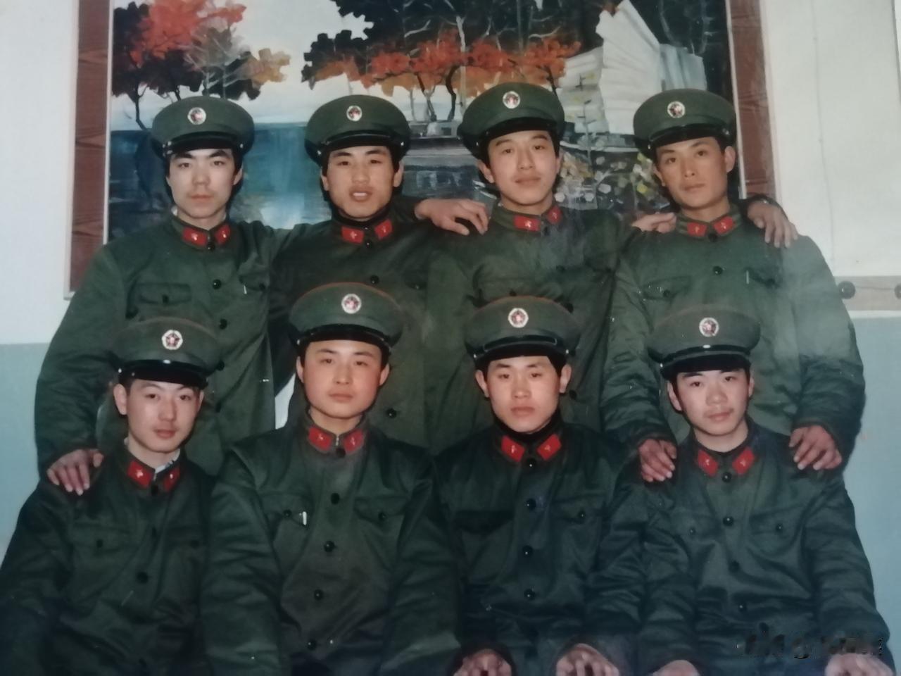 这是1987年当兵第二年时，作为同批大连兵，还是要好的8个战友合照。时光荏苒，