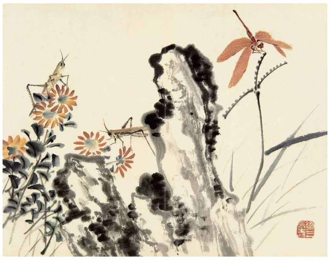 诸乐三写意花鸟。诸乐三（1902—1984），原名文萱，字乐三，号希斋，别署南