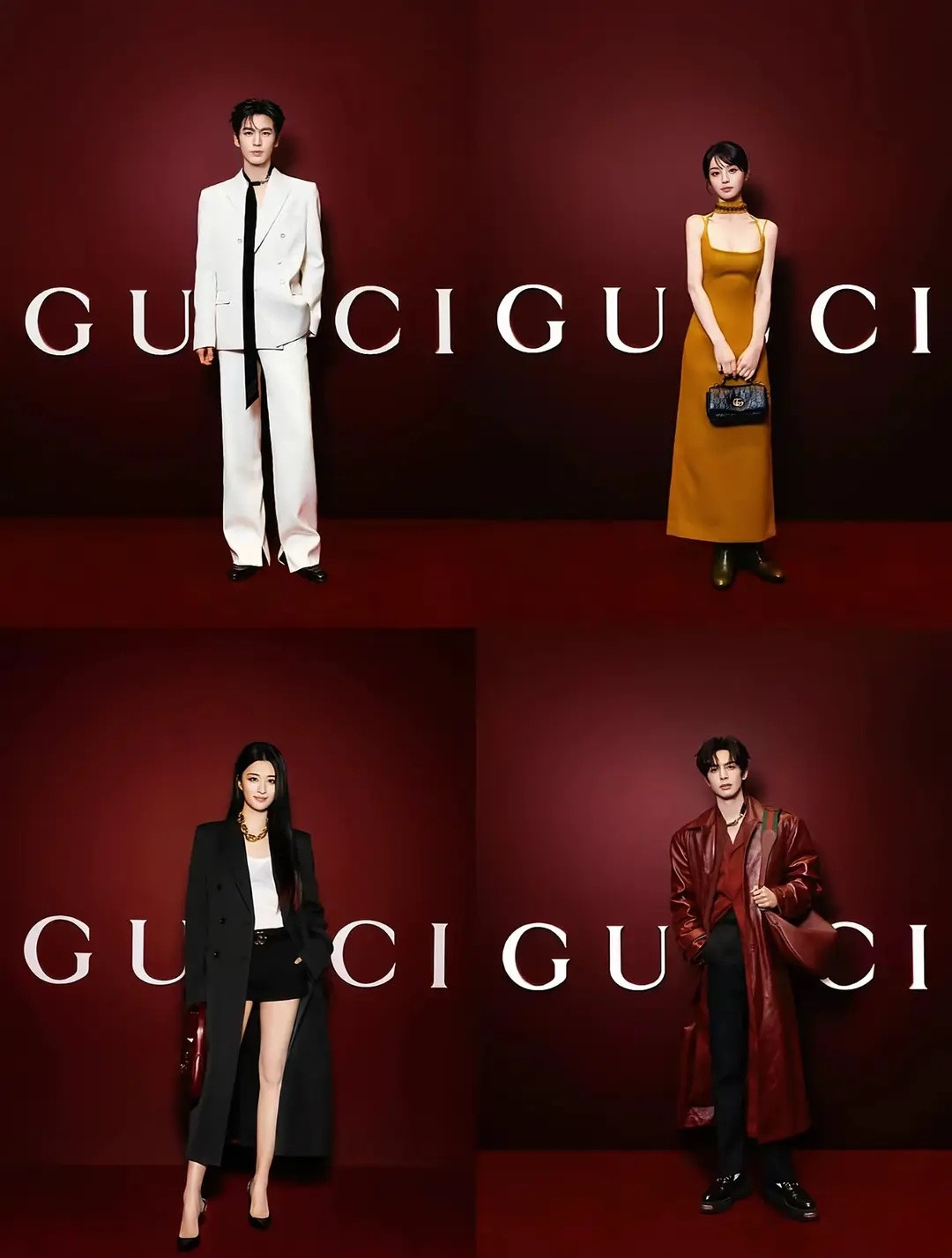 Gucci算奢牌里选代言人最卡颜的吧？张凌赫田曦薇王楚然宋威龙每个都是颜