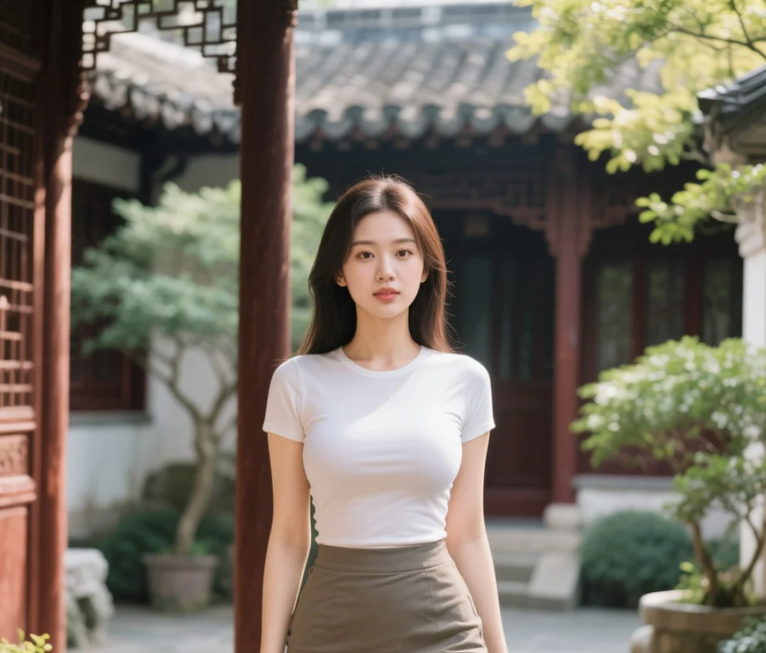 中式庭院邂逅现代佳人，一眼万年