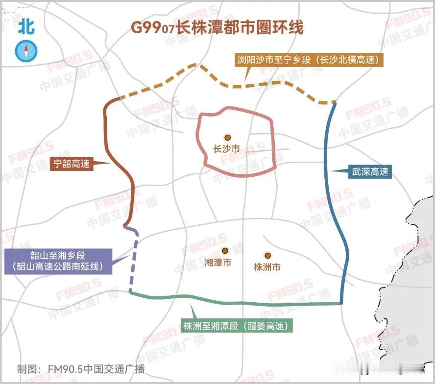 长株潭超级大环线来了！随着长沙北环线的推进，加上宁韶，武深高速和醴娄高速，整个