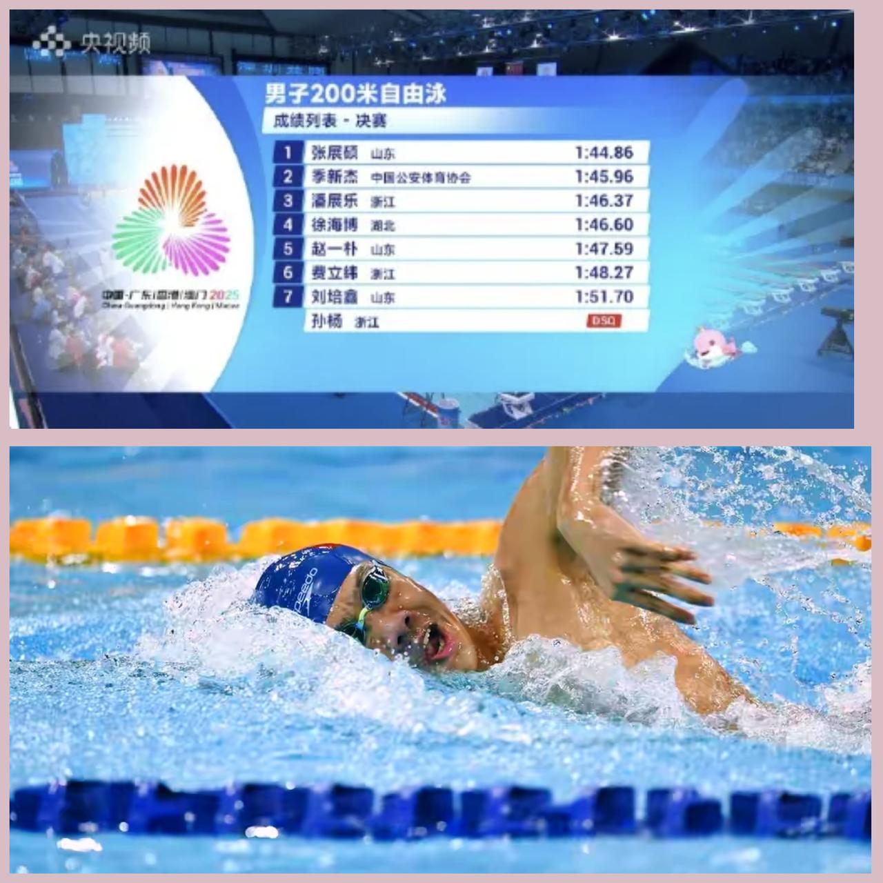 18岁的张展硕这波直接是“泳池黑马开了加速器”啊——1分44秒86刷新PB拿冠军