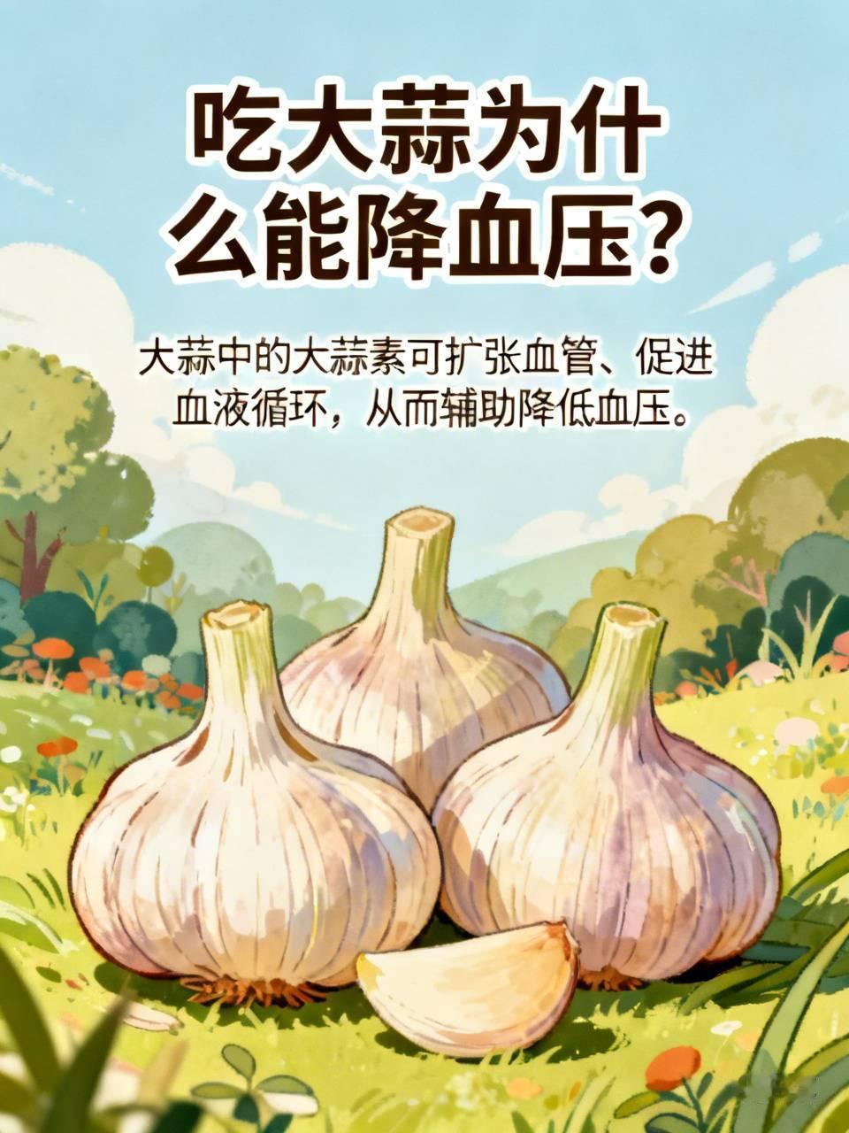 吃大蒜为什么能降血压?之前听家里长辈说顿顿吃生蒜能把高血压吃好，我还半信半疑，