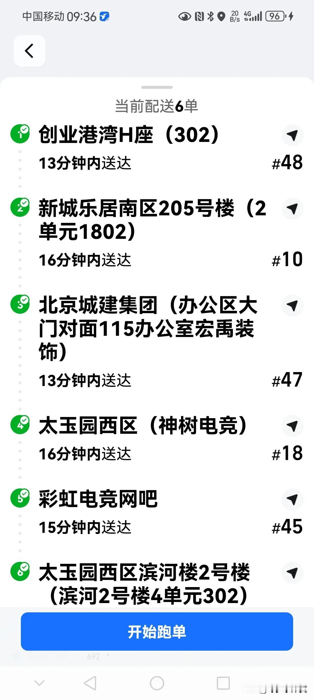 这是我今天早上接的第一单，一次性给我挂了6单，我取完餐就这样了！第一单就是车