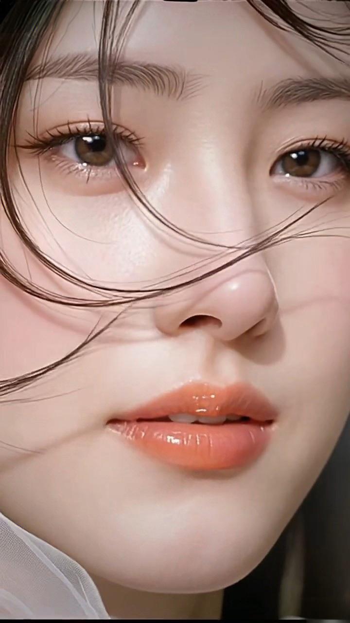 温柔甜美的少女，自然妆容，清新动人。