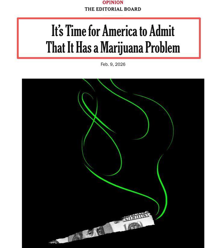 《纽约时报》扭捏认错了！它在社论中承认，自己13年前极力鼓吹“大麻合法化”，是有