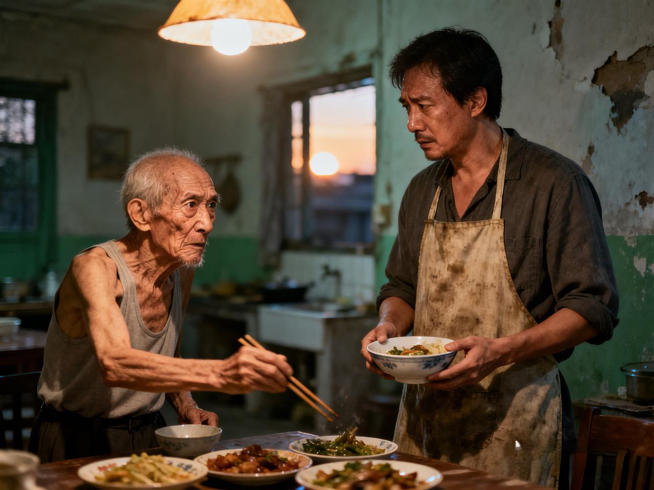 我爸伺候爷爷那个月，饭不是说咸就说淡。三儿子轮流照顾一月一换。爷爷最欺负我爸。