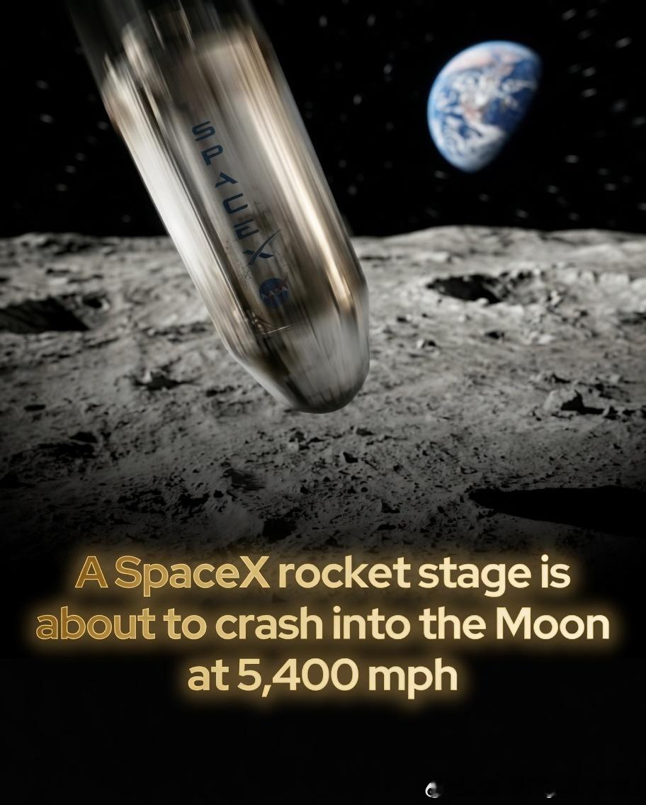 SpaceX火箭的一块碎片即将坠入月球。该物体是猎鹰9号火箭的上面级，于202