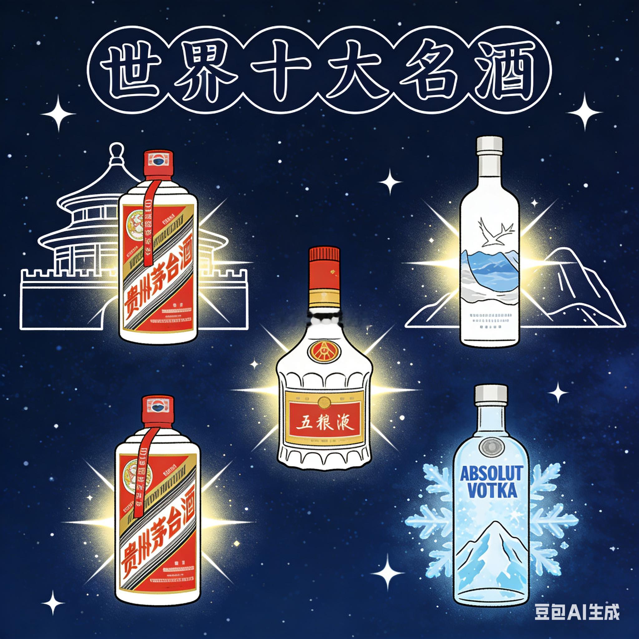 行业公司研究世界十大名酒2024年全球酒类（含白酒、啤酒、烈酒、葡萄酒）营收榜