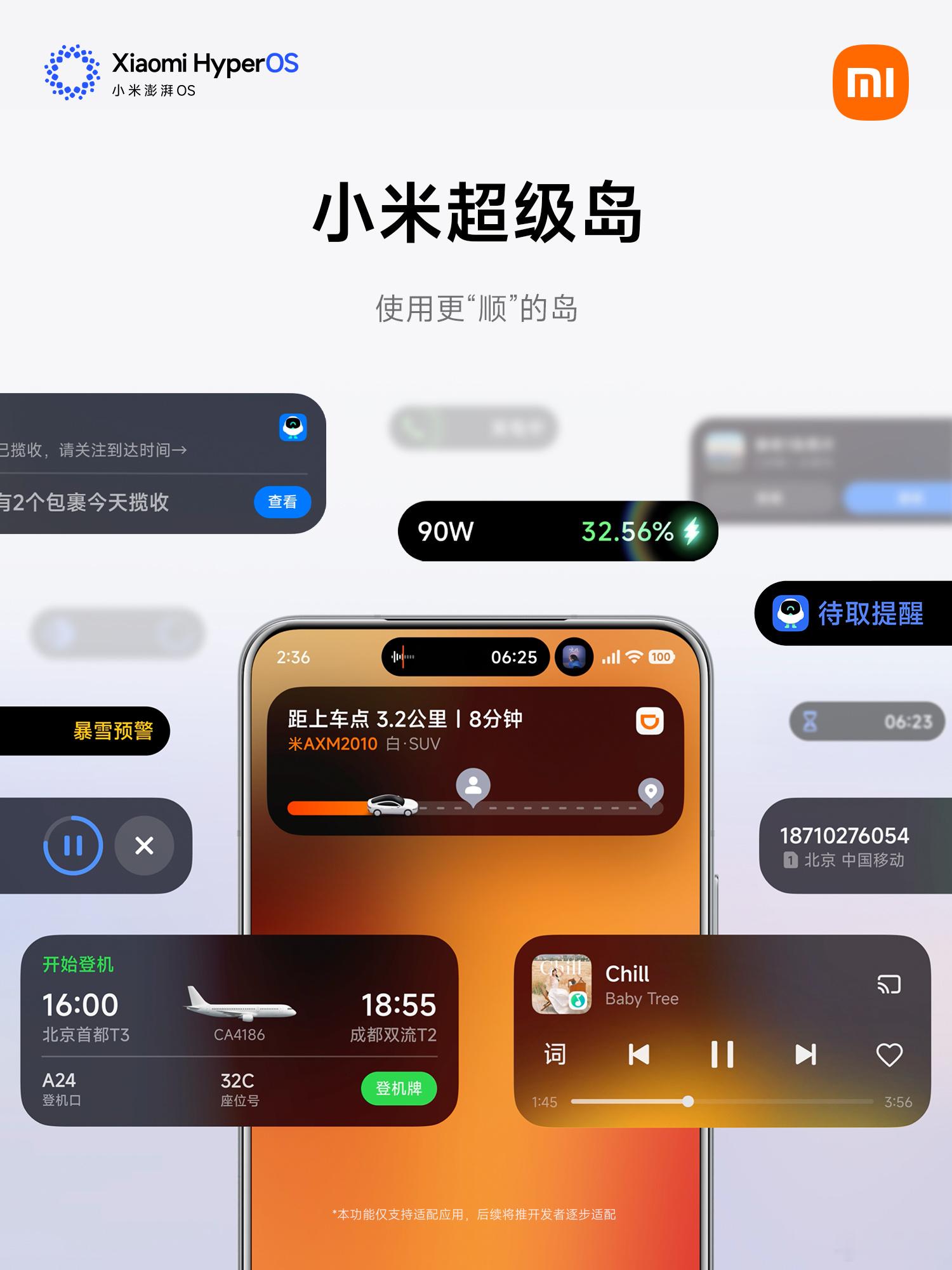 小米澎湃os3今日发布欢迎登陆小米超级岛！支持三岛并存，任务再多也互不干扰。​