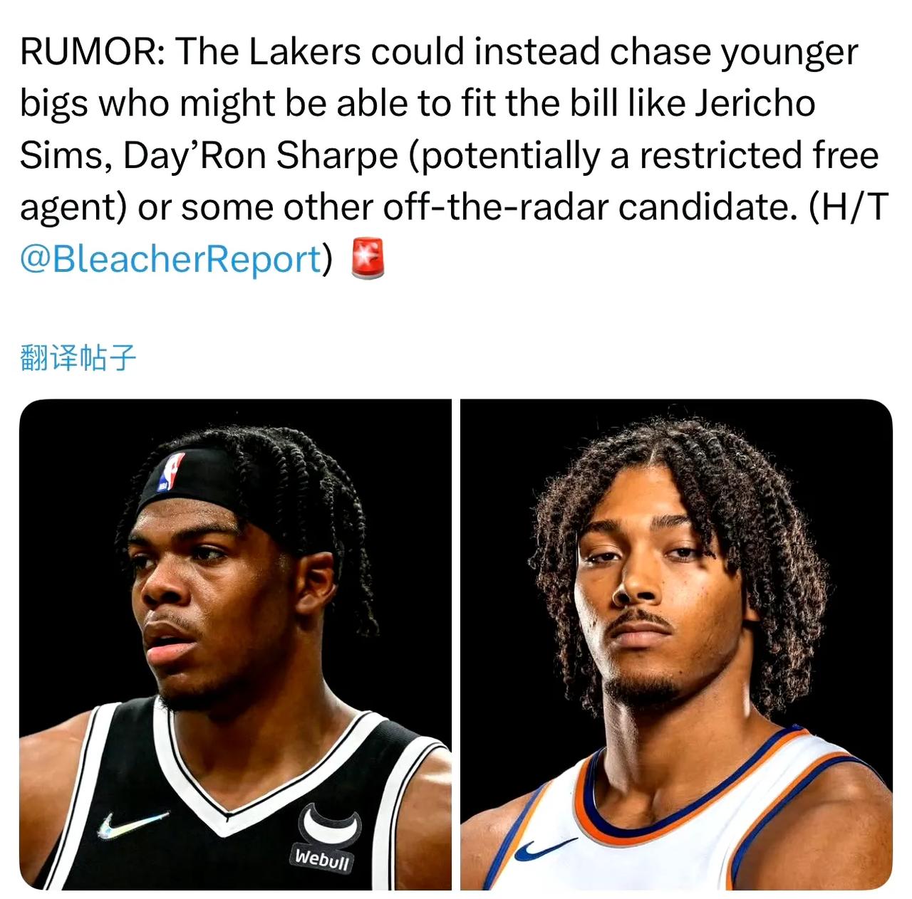 又来了，这是烟雾弹吧？湖人可能会追求更年轻的内线球员夏普其实是个宝藏球员，和
