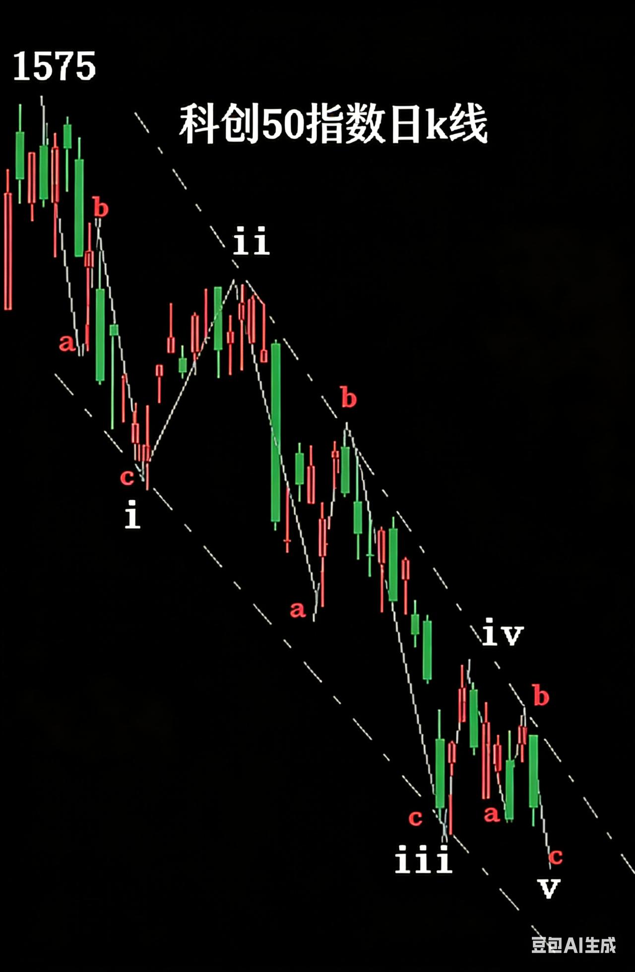 科创50+沪指技术解读科创50指数浪形结构保持不变：自1575高点开启C