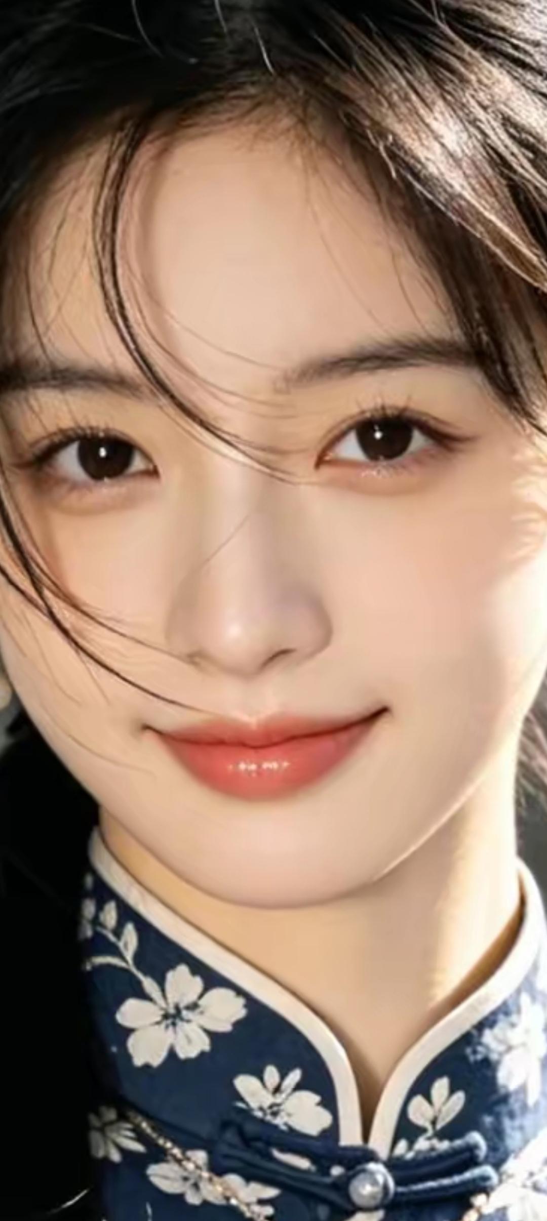 清新脱俗的东方美人，传统服饰尽显优雅气质。