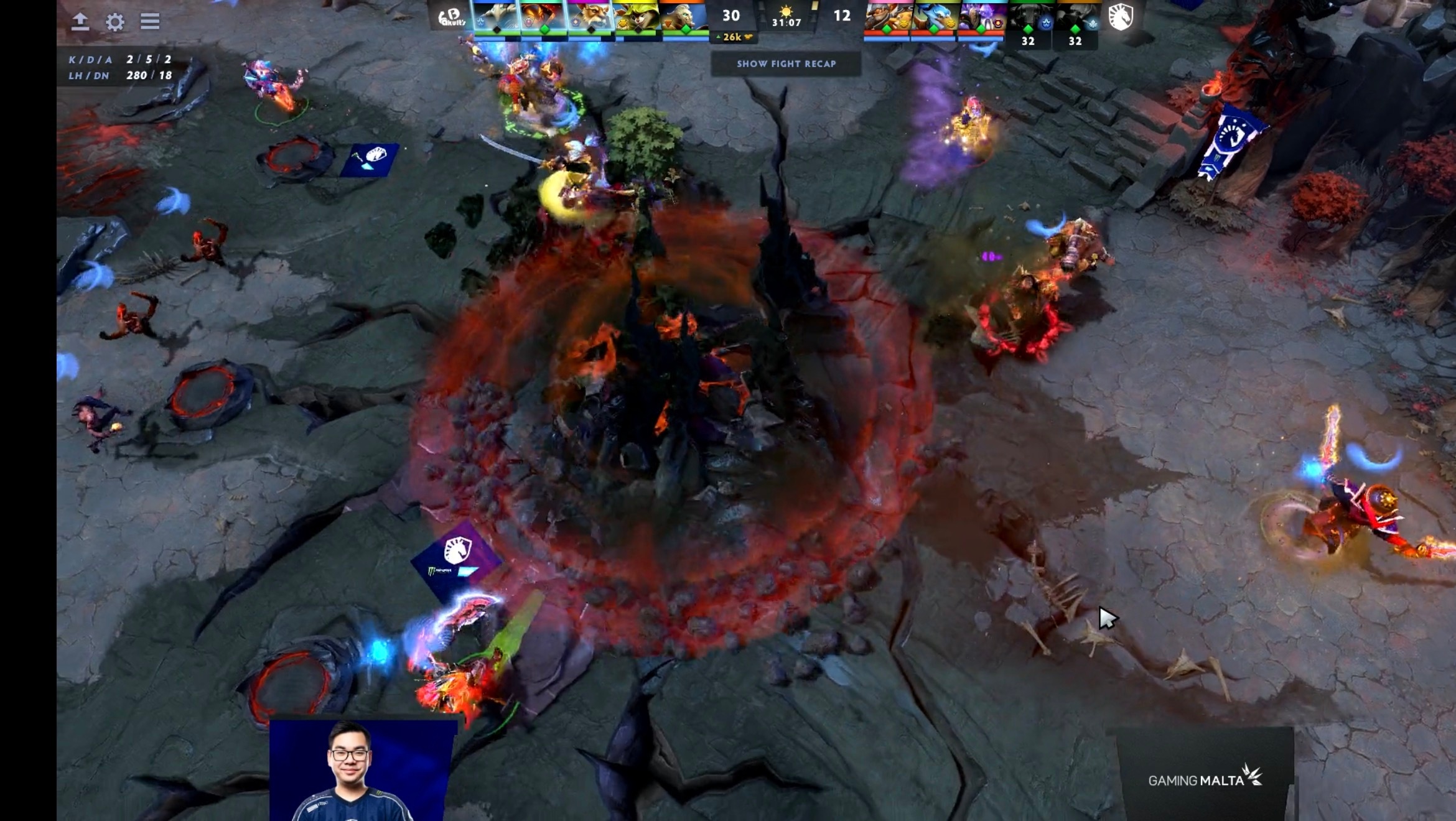 DOTA2BLASTSLAM第八季小组赛D组瑞士轮第一轮YB对阵液体战队BO